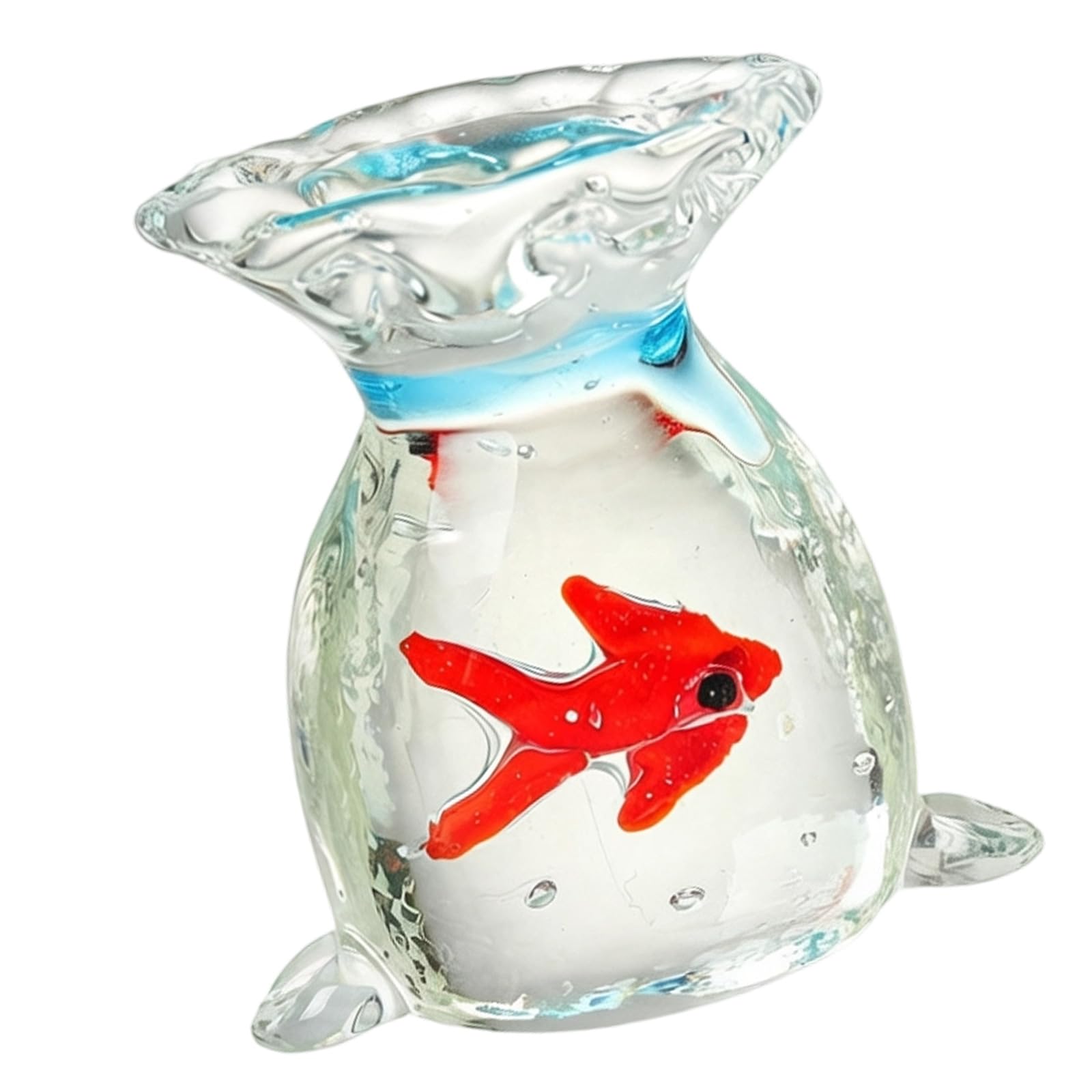 Xoktlde Delicate HandPainted Fish Sculpture Glass Housewarmings Present or Collectible for Bookshelfs or Tabletop Miniature Marinepark Decoration