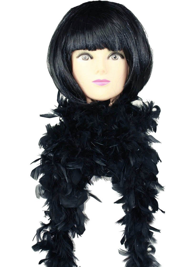 FASCHING Federboa Schwarz - 1,8 Meter Lange Party-Boa Mit Federn