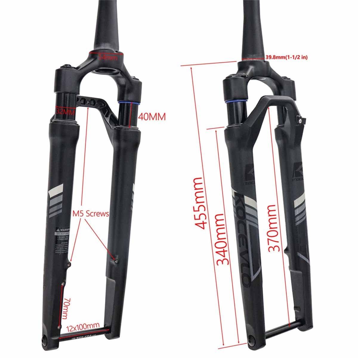 700C Gravelbike-Federgabel, 40 mm Federweg, 1-1/2" konisch, Offroad-Scheibenbremse vorne, XC-Luftfederung, manuelle Blockierfunktion, 100 x 12 mm Steckachse