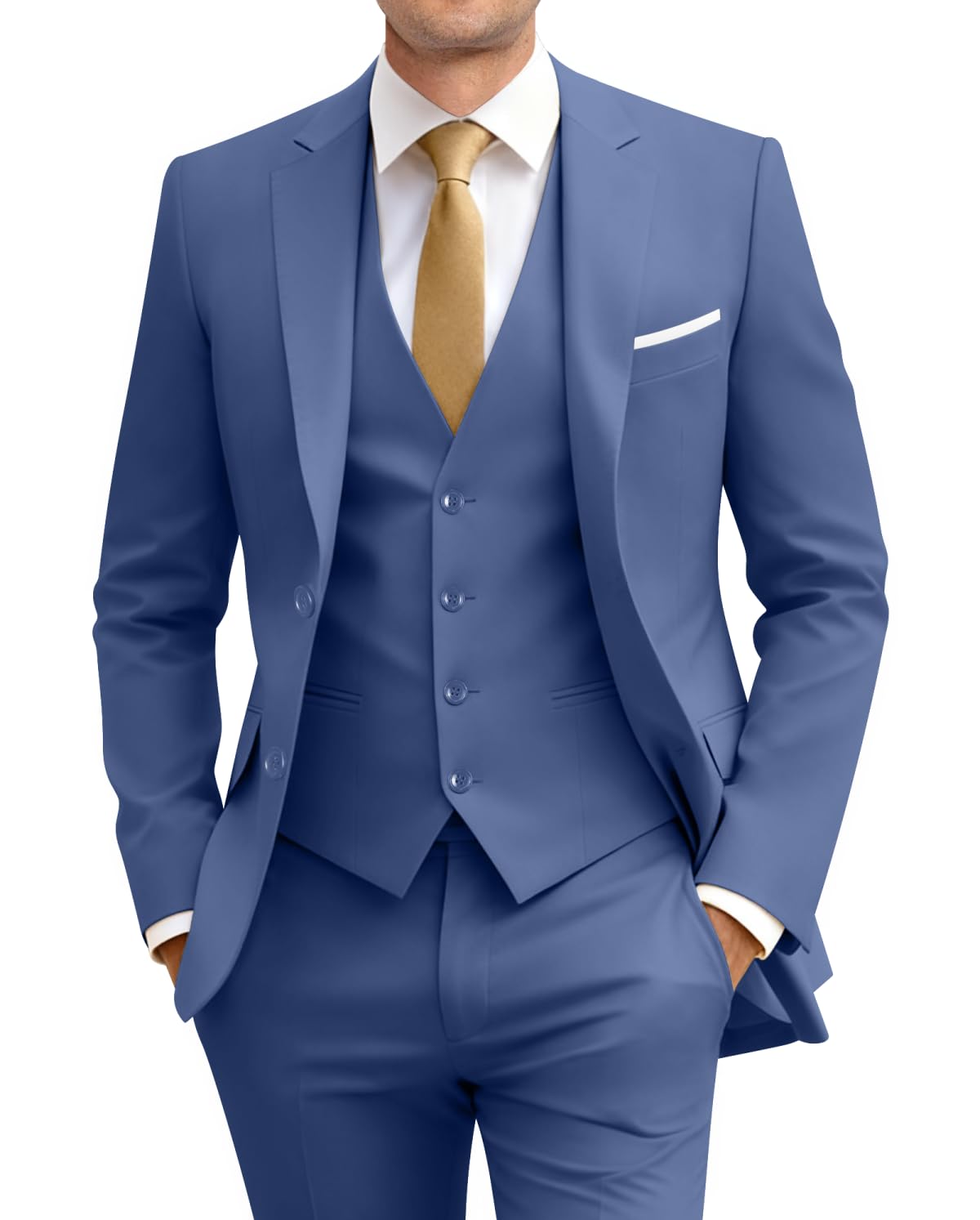Men's Slim Fit 3 Piece Suit Set with Tie