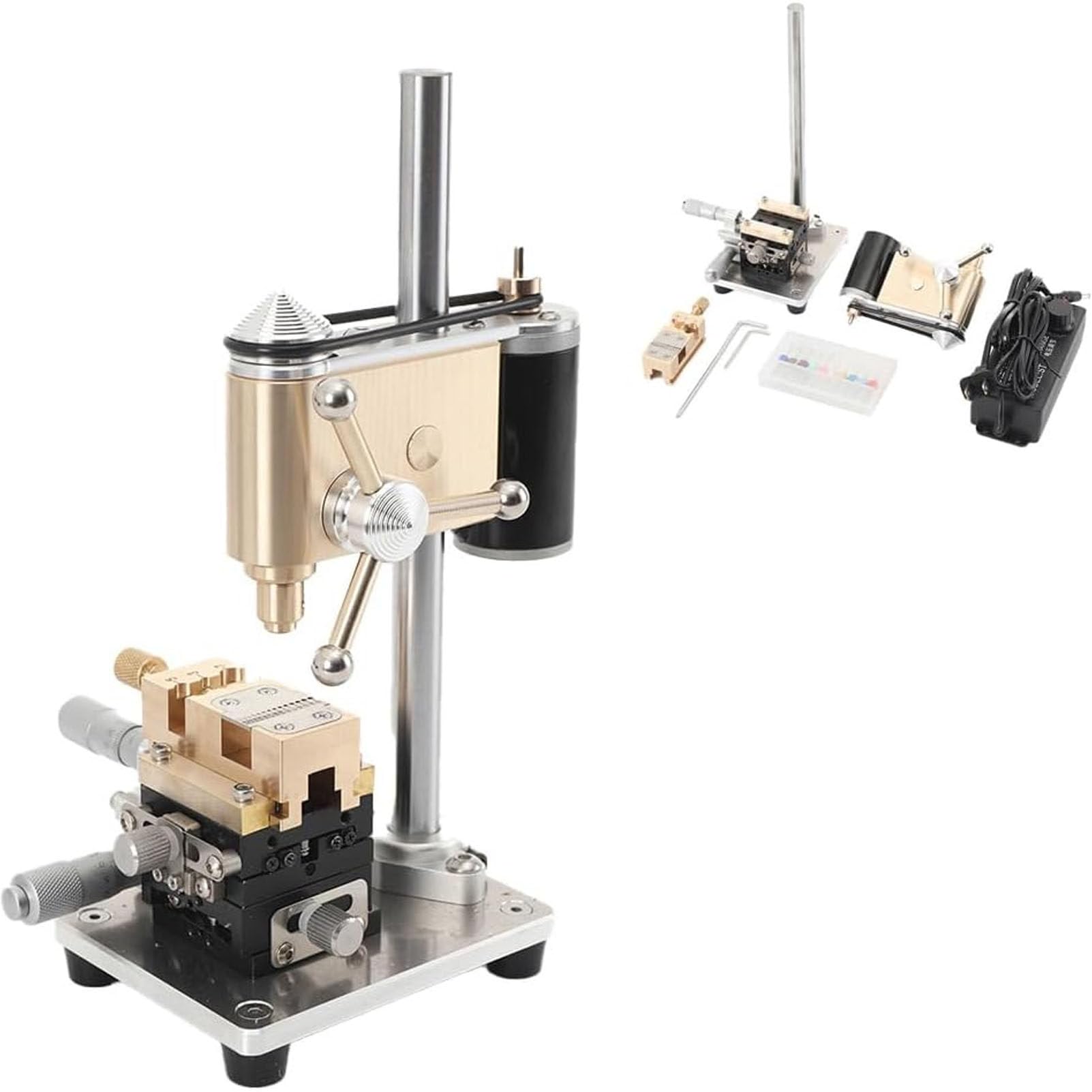 KJZQXYX Mini Drill Press, Variable Speed Precision Watch Drill,Bench Top Drill Press, for Watch Repair and Jewelry Making Crafts Tool