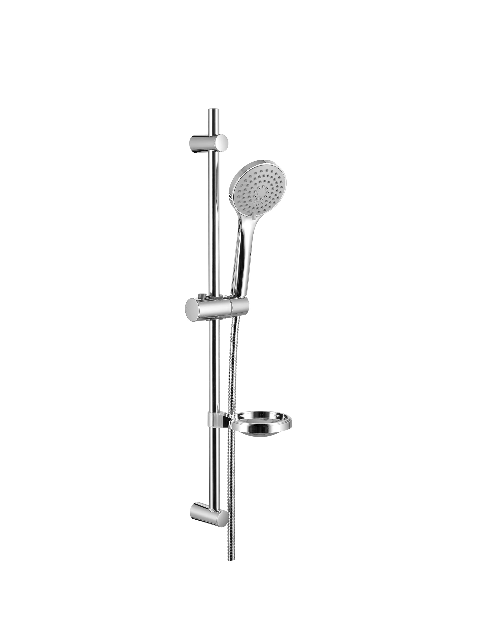 Marco Mammoliti | Asta Saliscendi in Metallo con Doccetta 3 Getti, Supporto Scorrevole, 150cm, 75x20x15cm