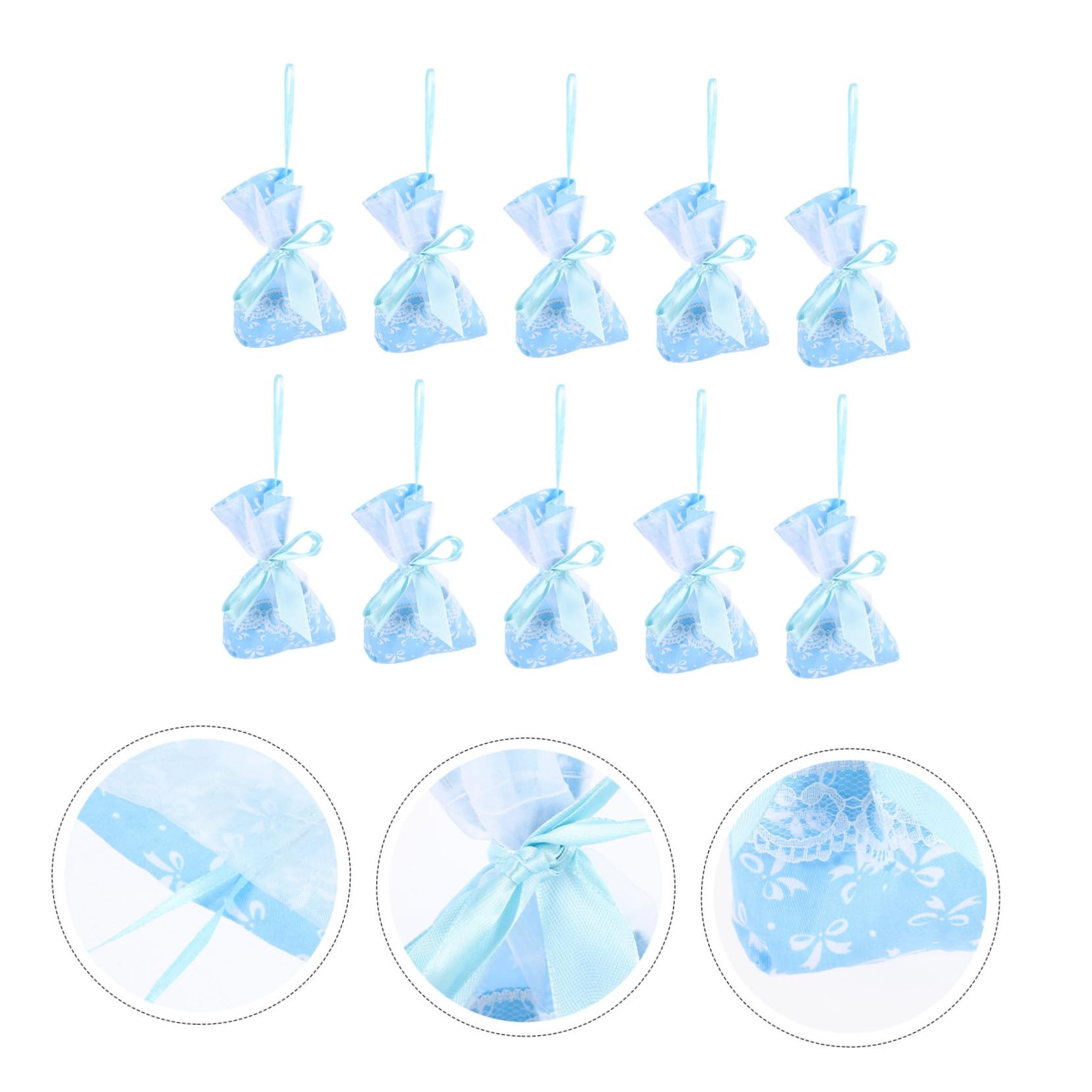 TOVINANNA 10pcs Empty Sachet Bags Elegant Drawstring Spice Bags for Home Fragrance Decorative Storage Multi-Functional Use Closets Vehicles and More Bow Design