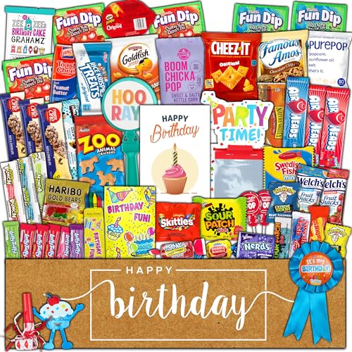 Birthday Party Care Package (50 Count) Snacks Food Cookies Bar Ch...