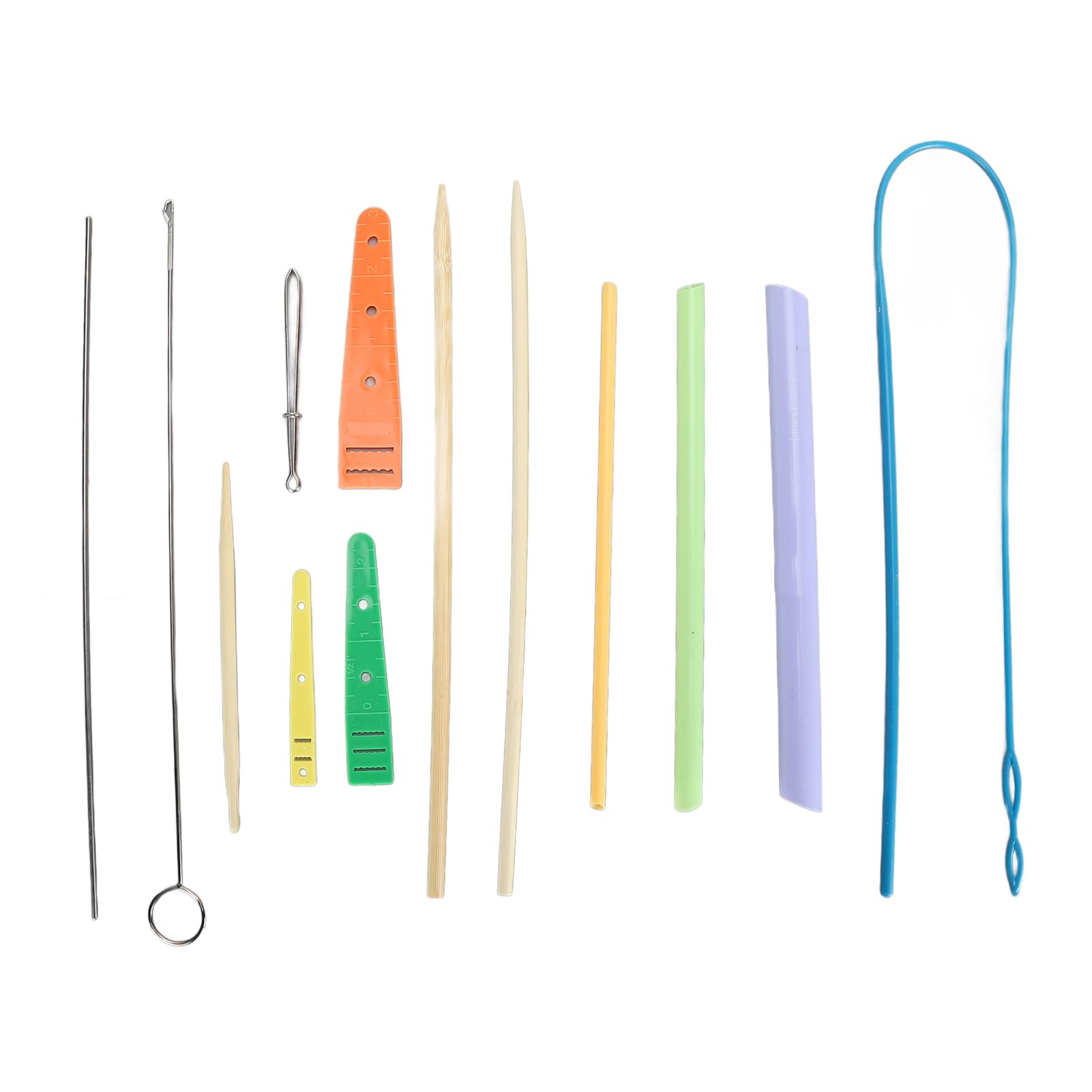 Respicefinem Premium Fabric Tube Turning Threading Tool Set Made of Stainless Steel Plastic and Bamboo Wood Ideal for DIY Bow Tie Sewing and Craft Projects Suitable for Most Scenes