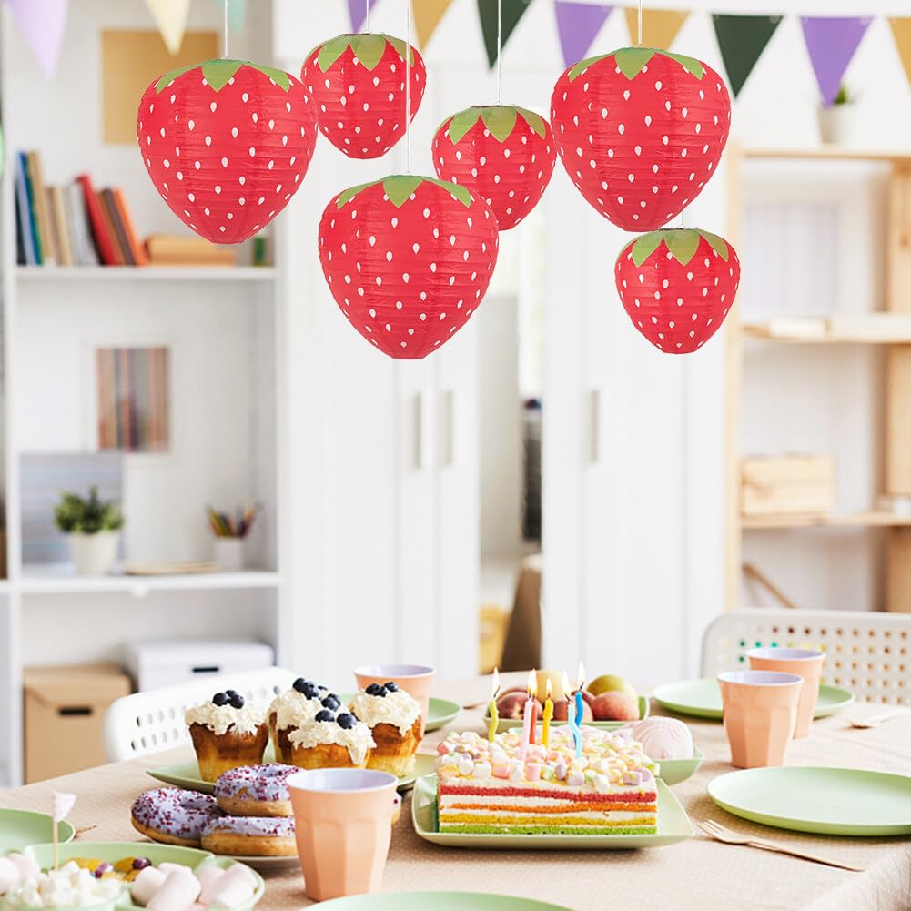 Lanterna Di Carta A Forma Di Fragola 3D Decorazione Per Feste A