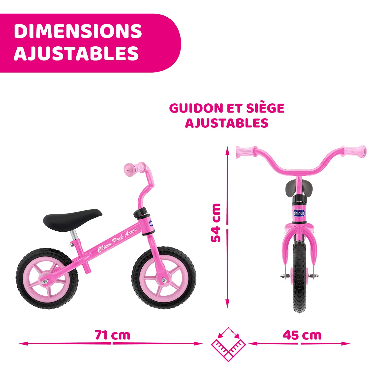 Chicco Draisienne Red Bullet – Vélo Sans Pédales, Guidon Et Selle Réglables – 25 Kg Max, Rouge – Pour Enfants De 2 à 5 Ans