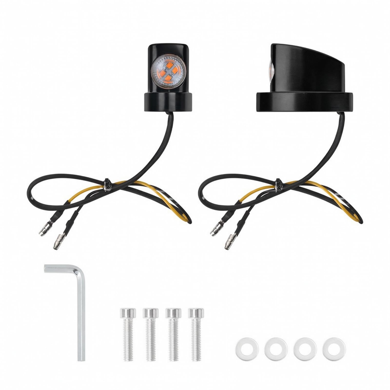 TISHITA Intermitente con LED y Metal Señal Viraje para cicleta Diseño Fácil Montaje Accesorios s Lente Transparente Resistente a la Intemperie Acuado para s, Carcasa Negra Transparente