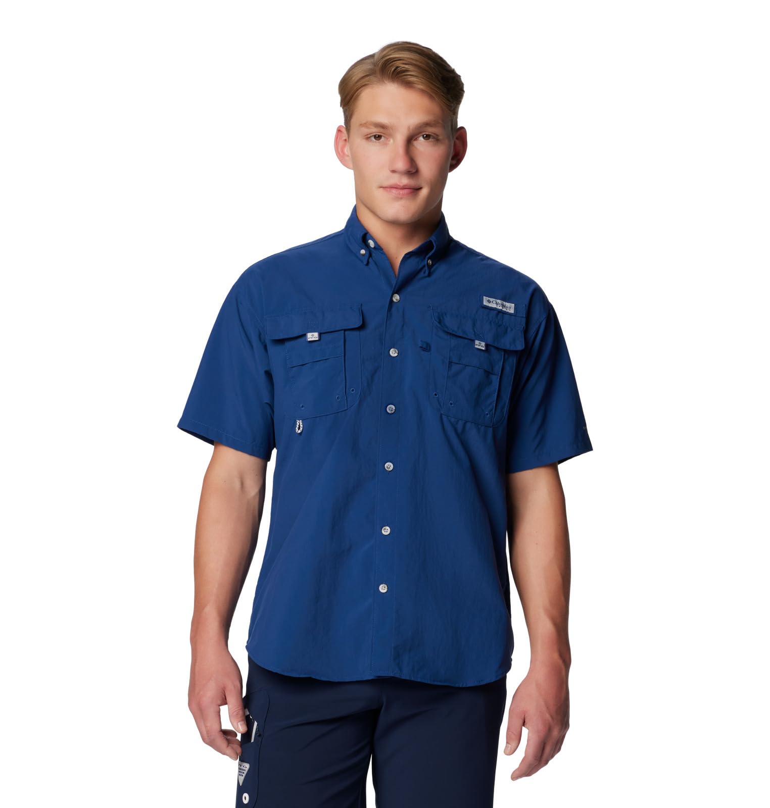 Columbia Men's Carbon Big And Powerful Bahama Ii Upf 30 Short Sleeve Fishing Jersey, Xxl