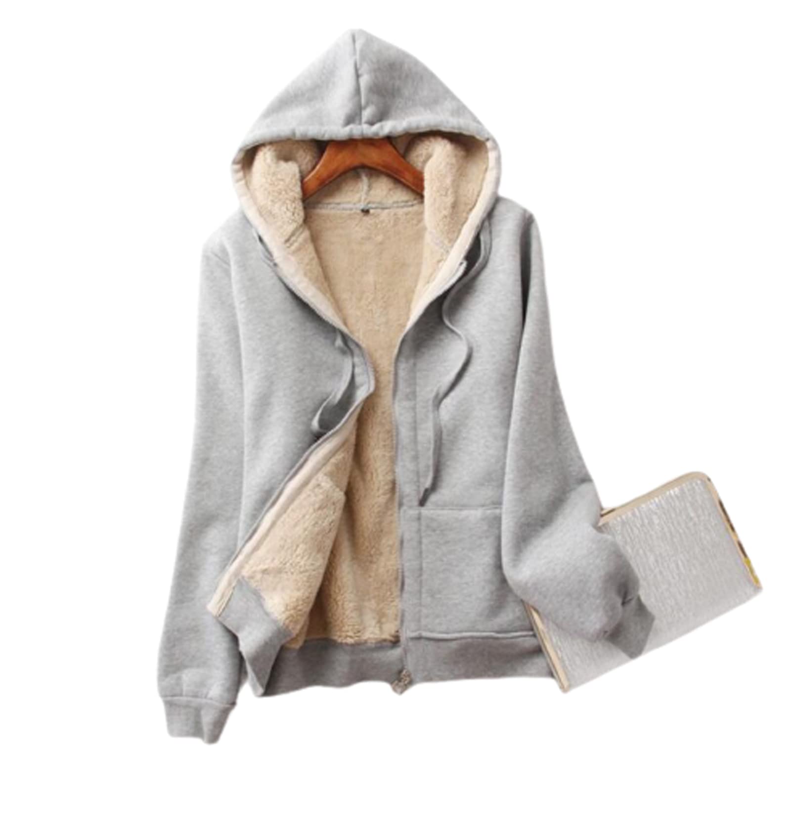 Zacht sweatshirt voor dames, winter, fleece, lange mouwen, casual