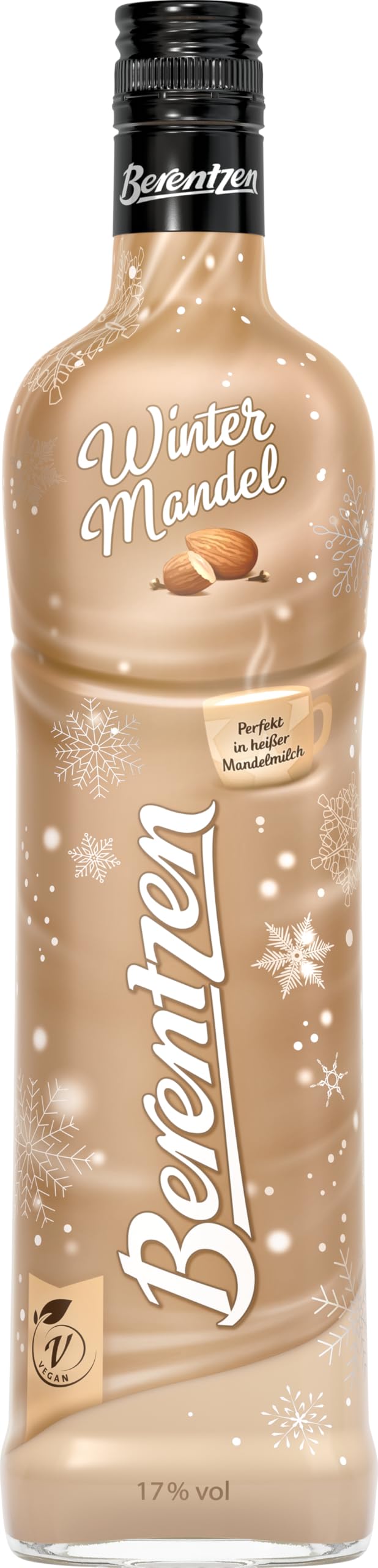 Berentzen | Winter Mandel | Vegan | Mit dem Geschmack von Mandel, Nelke, Zimt und weiteren Gewürzen | Perfekt als Shot oder im Heißgetränk | 0,7L | 17% Vol.