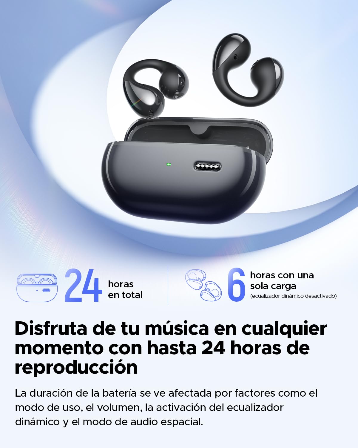 SoundPEATS PearlClip Pro Auriculares Bluetooth, Auriculares con Clip Abierto con Controlador de Doble Imán de 12 mm, Sonido 3D en Modo Película, EQ Dinámico, IPX5, Batería de 24 Horas, Carga Rápida