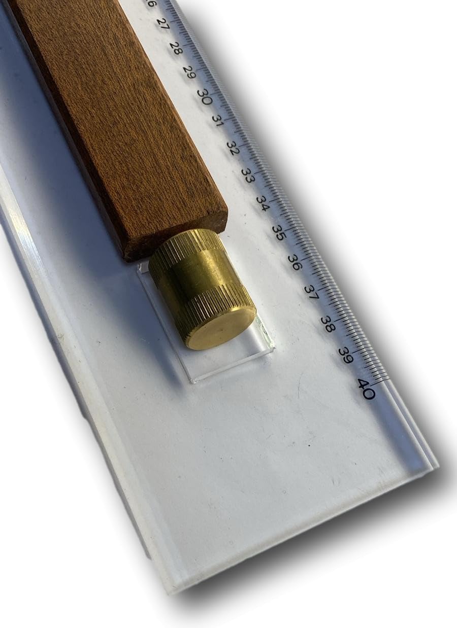 Agendepoint.it - Parallela a rullo millemetrata in plexiglass - da 40 cm - con manico in legno per nautica