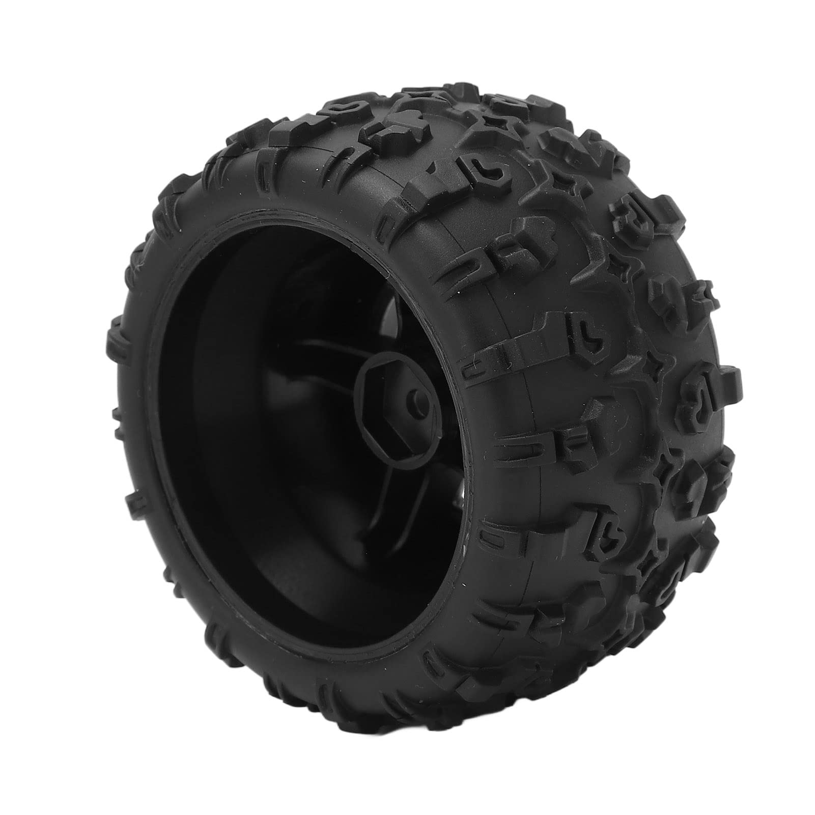 Pneus de Voiture 1/16 RC, Roues de Voiture 1/16 RC Noir de Remplacement pour Routes Accidentées
