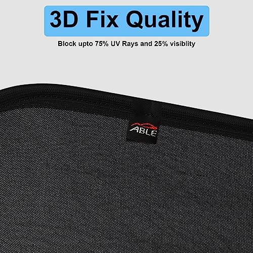 Image of Able 3D-FIX Type Car Non-Magnetic Sun Shade Curtains for Maruti Vitara BREZZA Type-I Set of 4 Pcs (2016 to 2021 Model)