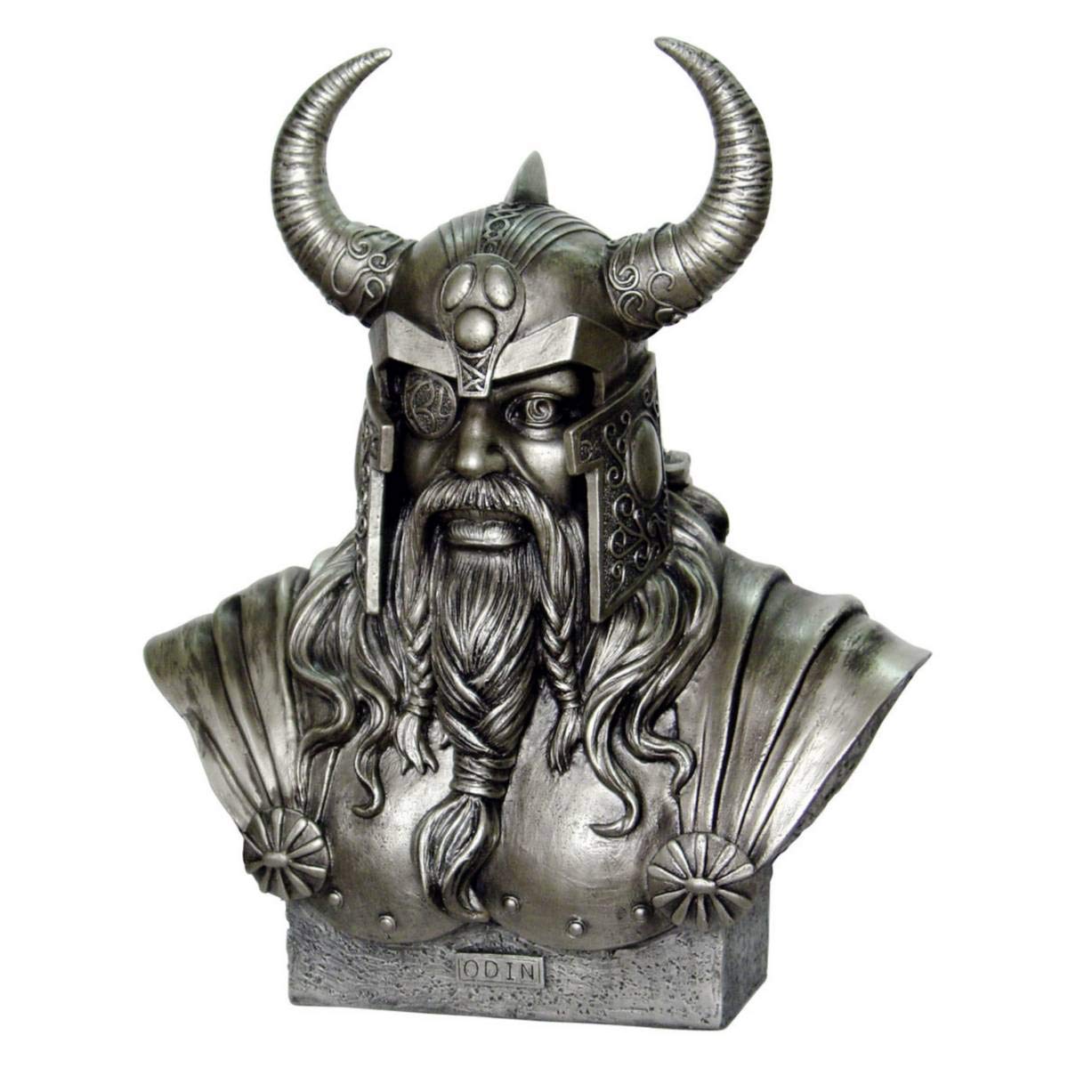 Büste Wikinger Odin höchster nordischer Gott Bronze