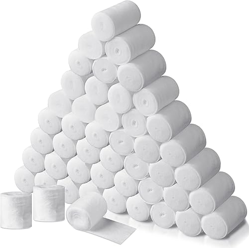 Rollo de vendaje de gasa suave de 48 rollos de algodón fundido con tela de yeso, vendaje de gasa para proyectos de arte corporal, fabricación de