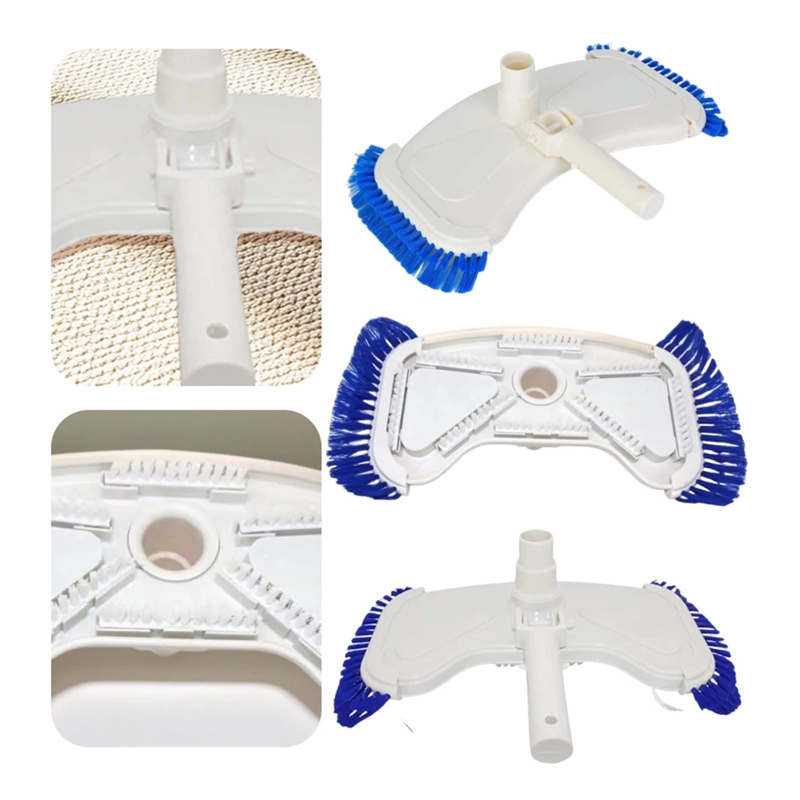 Schwimmbad-Reinigungsbürste, Flexibler Saug-Vakuumkopf, Gebogen, Leicht, For Den Bodeneinbau