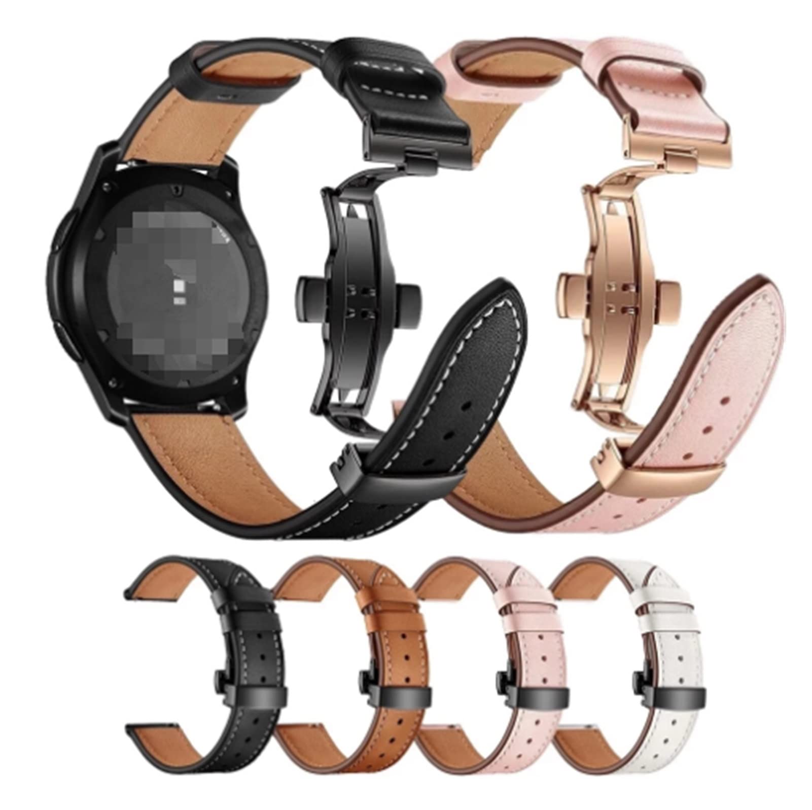 YINGO 22-milimetrowy skórzany pasek do zegarka z szybkim zapięciem, kompatybilny z akcesoriami do smartwatchy Vivoactive 4S/Move 3S/Active S/Rey