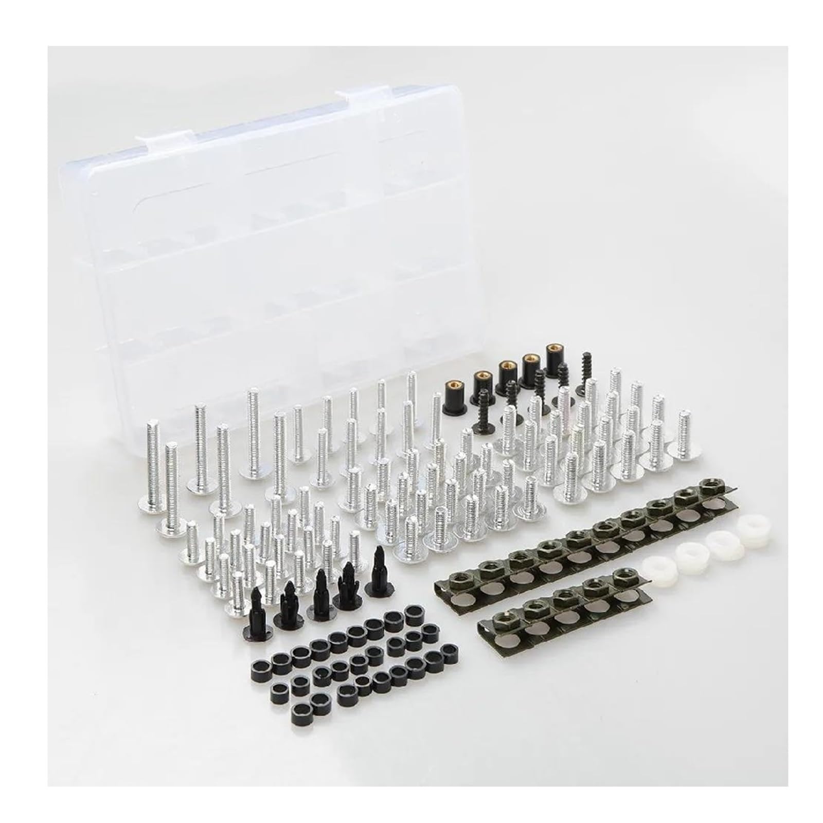 Schrauben Set Motorradverkleidungsschrauben Für Kawasaki ER6F ER6N Für Ninja 300 Für ZX6R 636 2005–2018 Befestigungssatz Für Verkleidungsteile Befestigungs Clips(Silber)