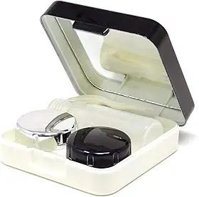 Kit de estojo de lentes de contato de viagem da moda, caixa de contato, portátil, estojo de armazenamento de lentes de contato com espelho