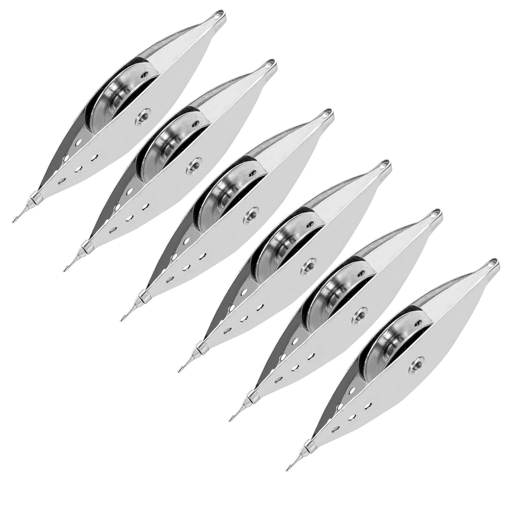 NIZEAMI 6Pcs Silver Metal Tatting- Kit for Beginners with Bobbin Supplies, Premium Iron Needle-Shuttles