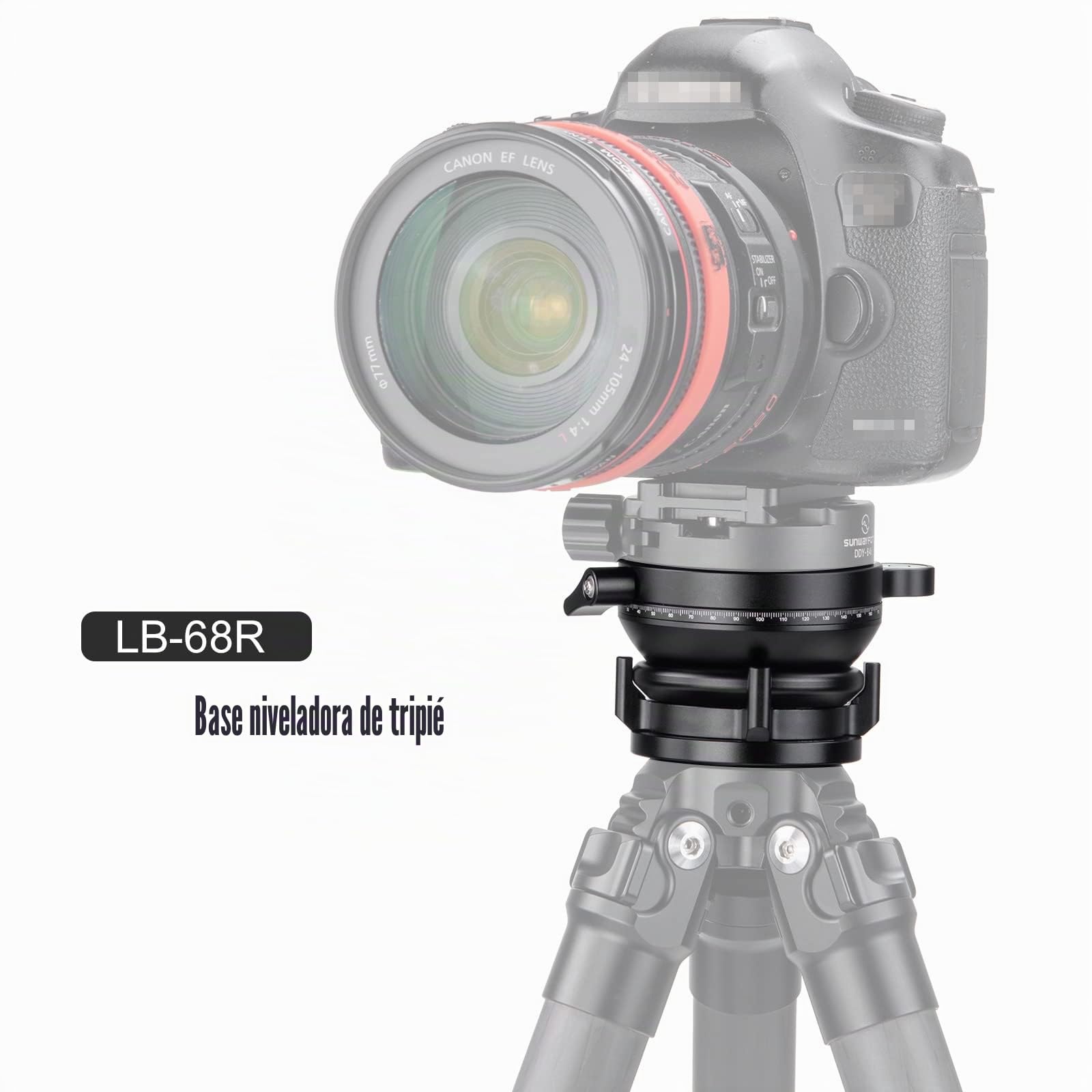 SUNWAYFOTO LB-68R 360 - Cabezal de trípode con base de nivelación panorámica, capacidad de carga de 10 kg