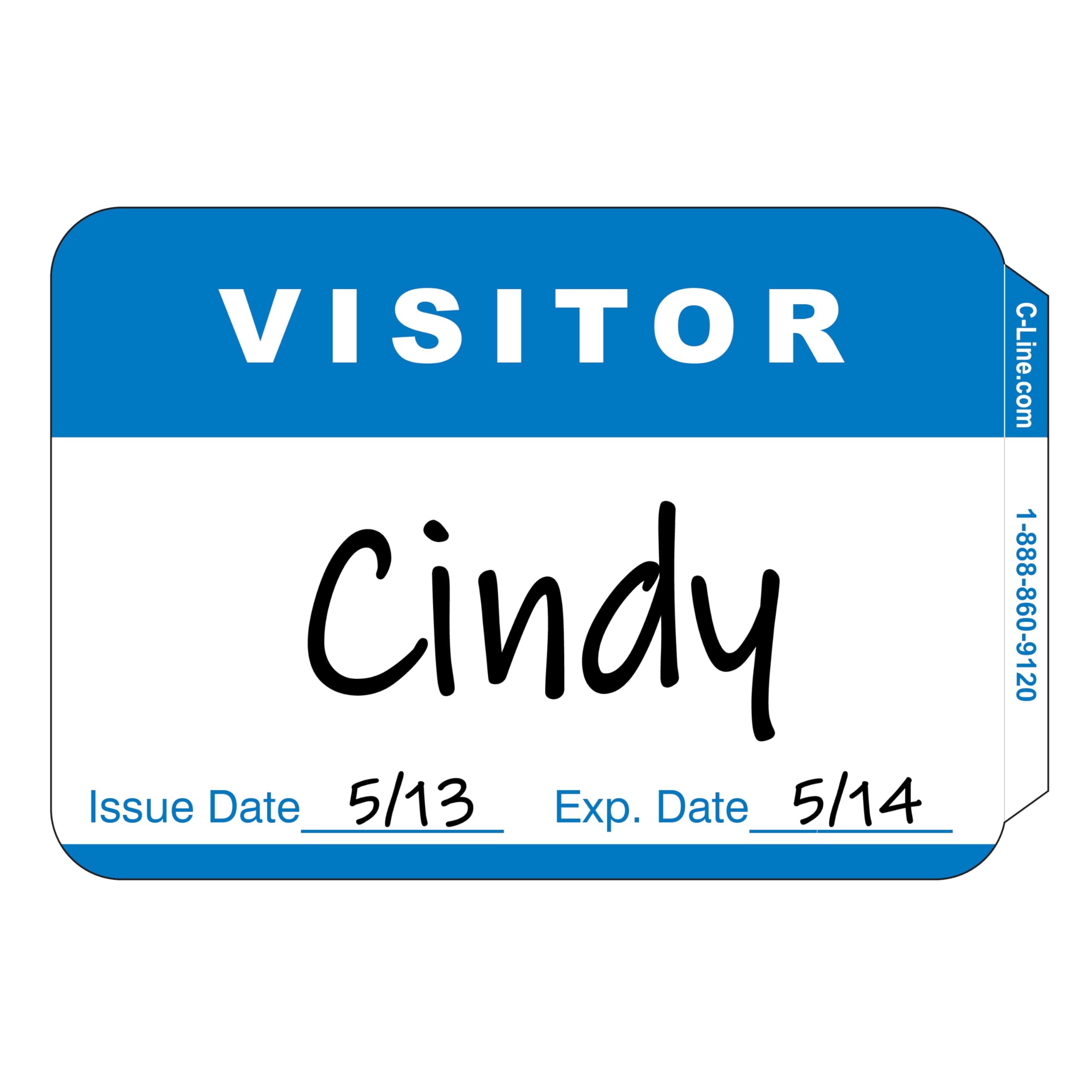C-Line Self-Adhesive Name Badges, 2 x 3-1/2, Blue, 100/Box (92245)