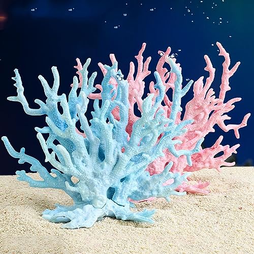 Image of Aquarium Decorations Resin Reef Tank Decor Accessories Fake Coral Fish Tank Ornaments (Pink)