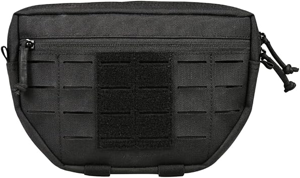 Tactical Pouch Front Pocket with Strap Attach 3 Color Admin Webbing MOLLE System Bag with Double Zipper Dump Pouch with Mesh Pocket Elastic Band Inside 9"5.9"1.3"