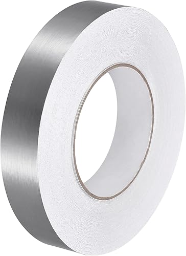 uxcell Adhesivo autoadhesivo de aluminio de 0.98 pulgadas x 164 pies, tira de cinta adhesiva impermeable para pared, gabinete, cocina, color plateado