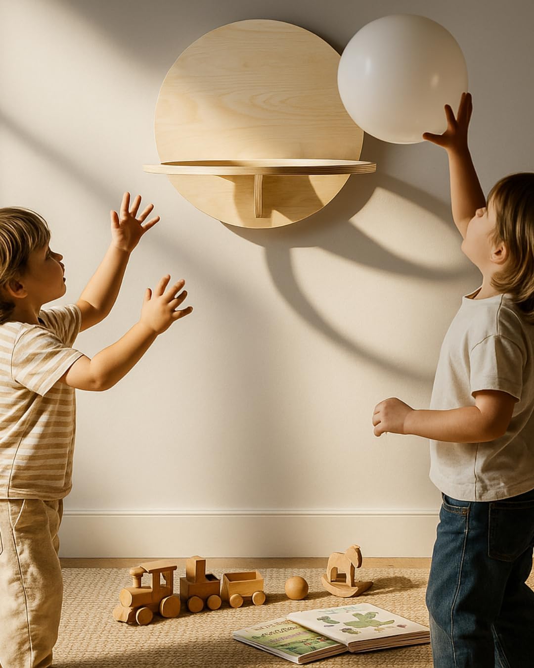 | Infanzzia Easy to Assemble Wooden Basketball Hoop for Kids