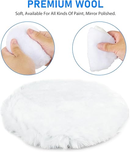 Miniatura 2 de 6 almohadillas de pulido de lana de 5 pulgadas, almohadilla de pulido de lana, almohadillas de pulido de capó de pulido, almohadillas de pulido de