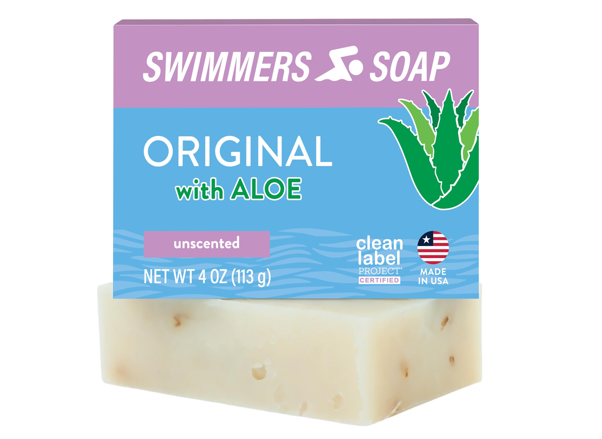 Swimmers Soap | All Natural Body and Face Wash Soap Bar | Gently Washes Away Chlorine After Swimming | Revitalizes Sensitive Skin | Single 4 Ounce Soap Bar