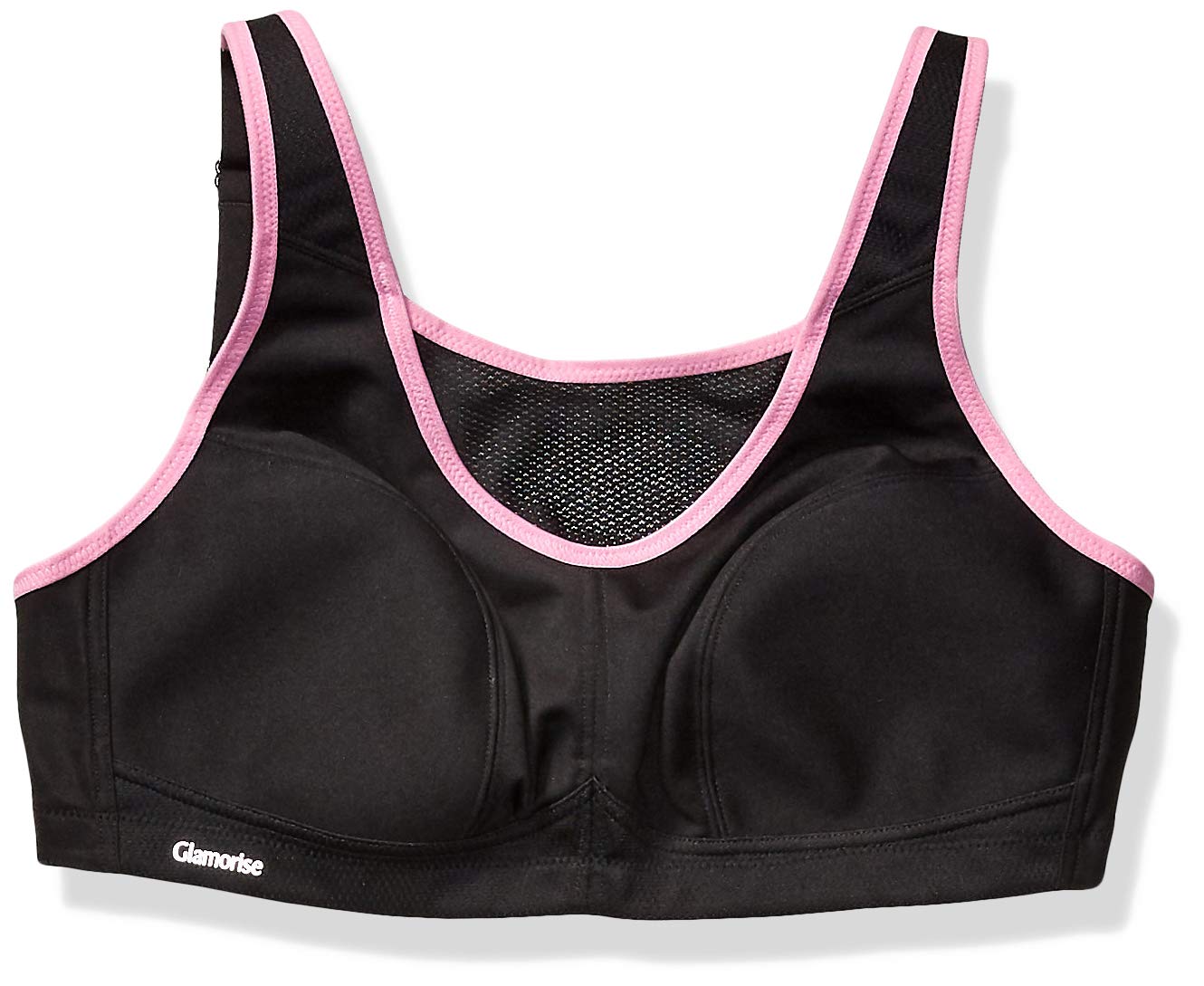 Glamorise Damski biustonosz sportowy bez odbijania bez fiszbin bez fiszbin biustonosz sportowy, Czarny, 95B