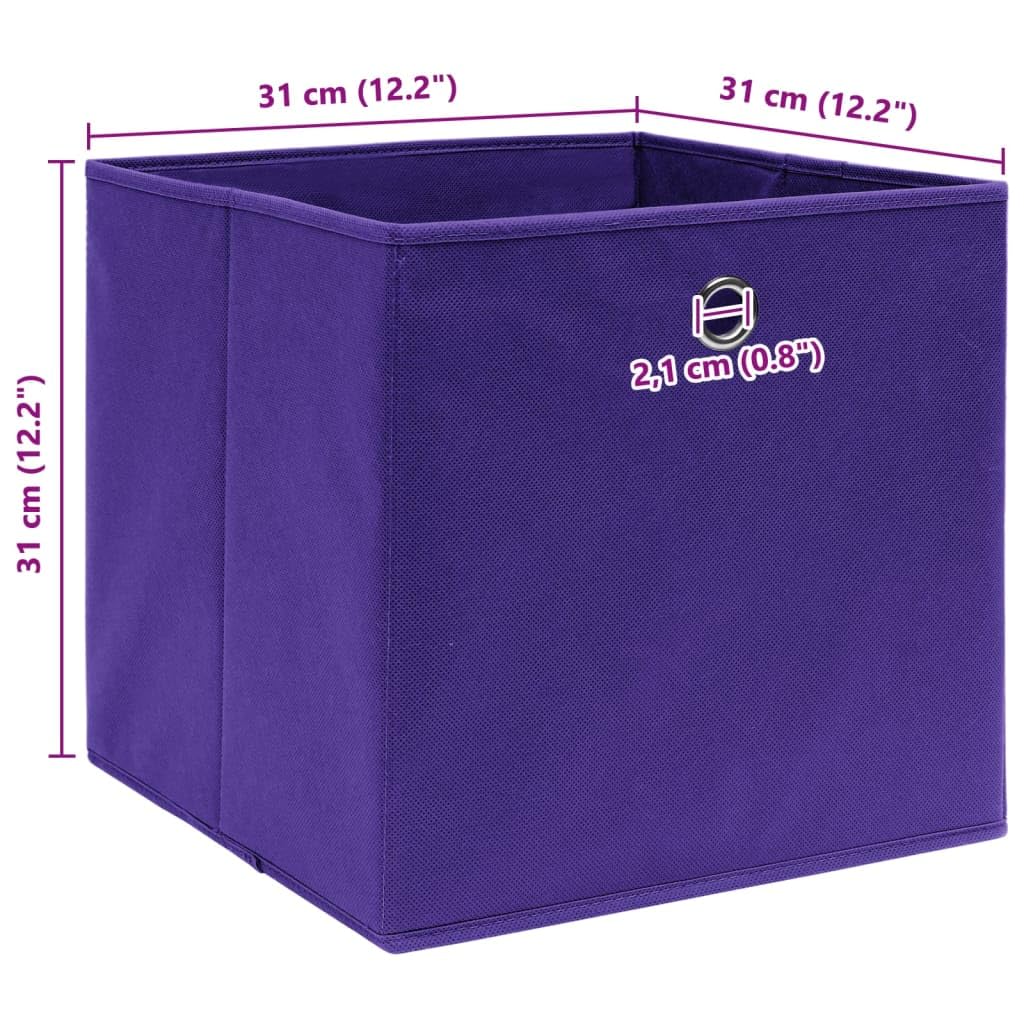Opbergboxen met deksel 4 st 32x32x32 cm stof wit kopen