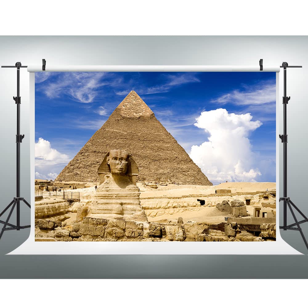 EOA 7(W) x5(H) FT Egypt Pyramid Backdrop for Photography, Androsphinx Egyptian Sphinx Background, Travel Photoshoot Photo Booth Studio Props