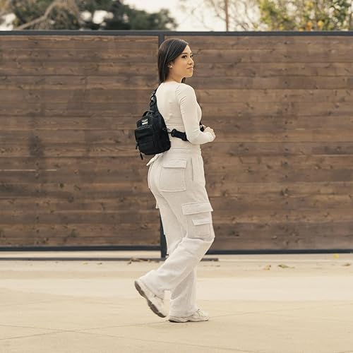 Miniatura 7 de Mini bolso táctico 4L (negro alfa) - Mochila cruzada compacta para gimnasio, viajes y EDC - Bolsa de hombro táctica con múltiples bolsillos -