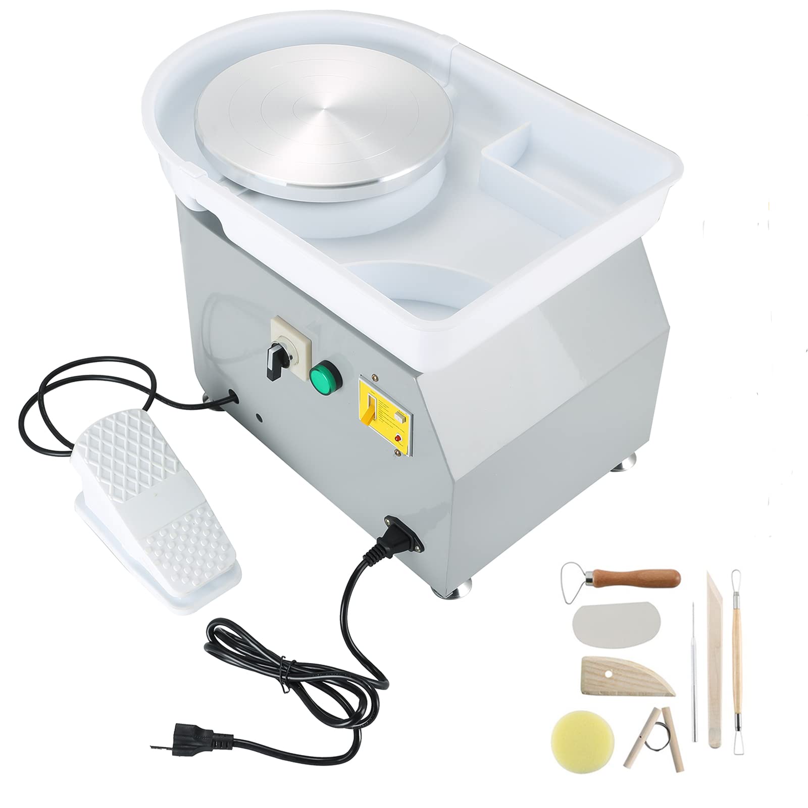 Photo 1 of *Tested* MAOPINER Electric Pottery Wheel Machine Ceramic Work Clay Forming Machine DIY Art Craft Tool 110V US Plug 25CM 350W Gray