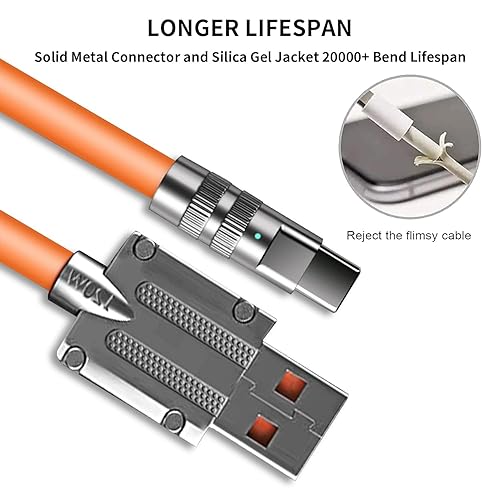 Miniatura 8 de LIULANZ Cable tipo C carga rápida giratoria de 180 de 5 pies con correas de cable tipo C a A cable de carga largo USB para Samsung Galaxy S9 S8 Note