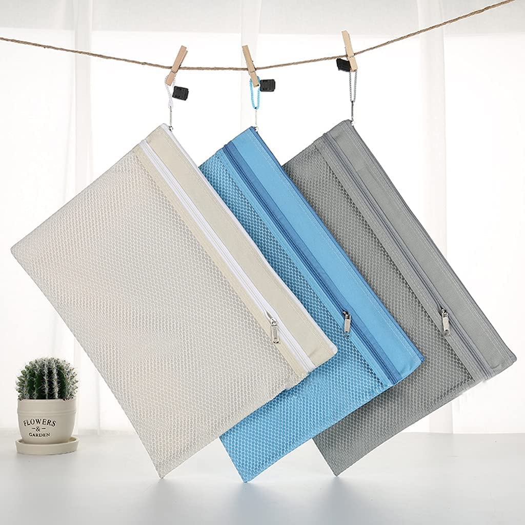 Mappe Schnellhefter Aktenordner 5PC-Dateiordner Canvas Information Tote-Dateiordner Portable Double-Layer Reißverschluss-Speichertasche mit großer Kapazität wasserdicht Sammelmappe