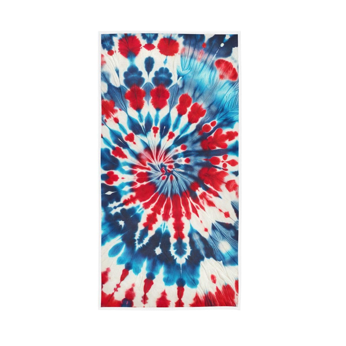 LSRCPD 4th of July Tie Dye Hand Towels Cotton Absorbent Soft Decorative Towel for Bathroom 15 x 30 Inch