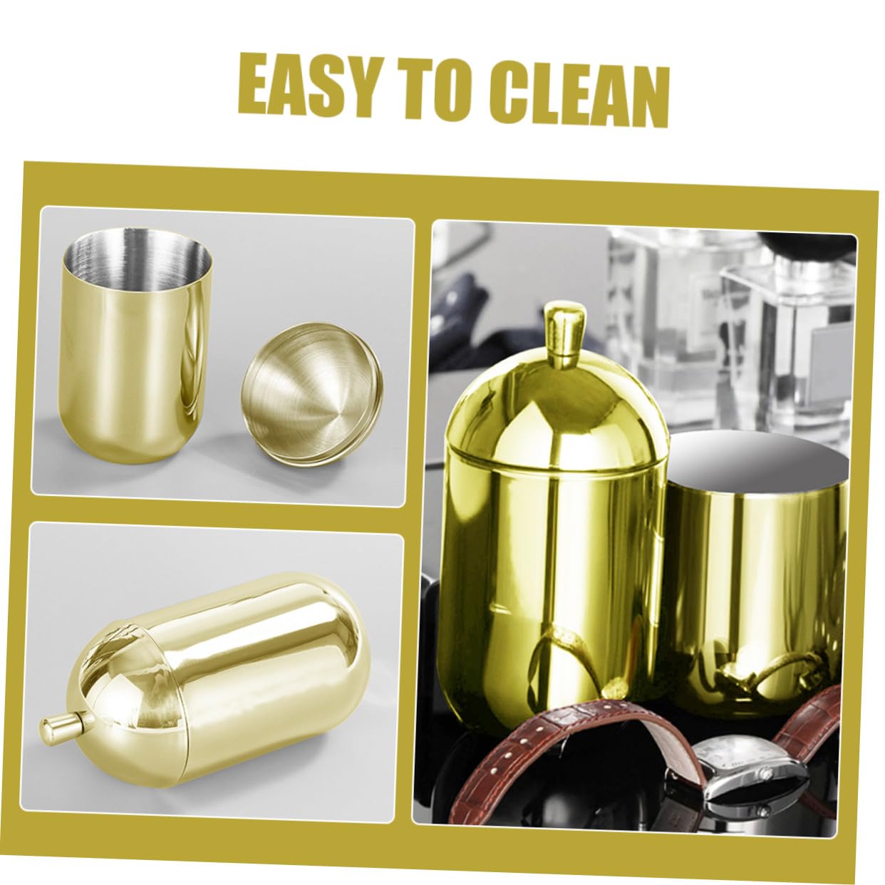 GALPADA Dekorativer Aromatherapie-diffusor Aus Edelstahl Langlebige Duftöl-Flasche Mit Elegantem Deckel Gleichmäßige Duftverteilung Für Haushalt Und Büro Leicht Zu Reinigen Edles Gold-desi