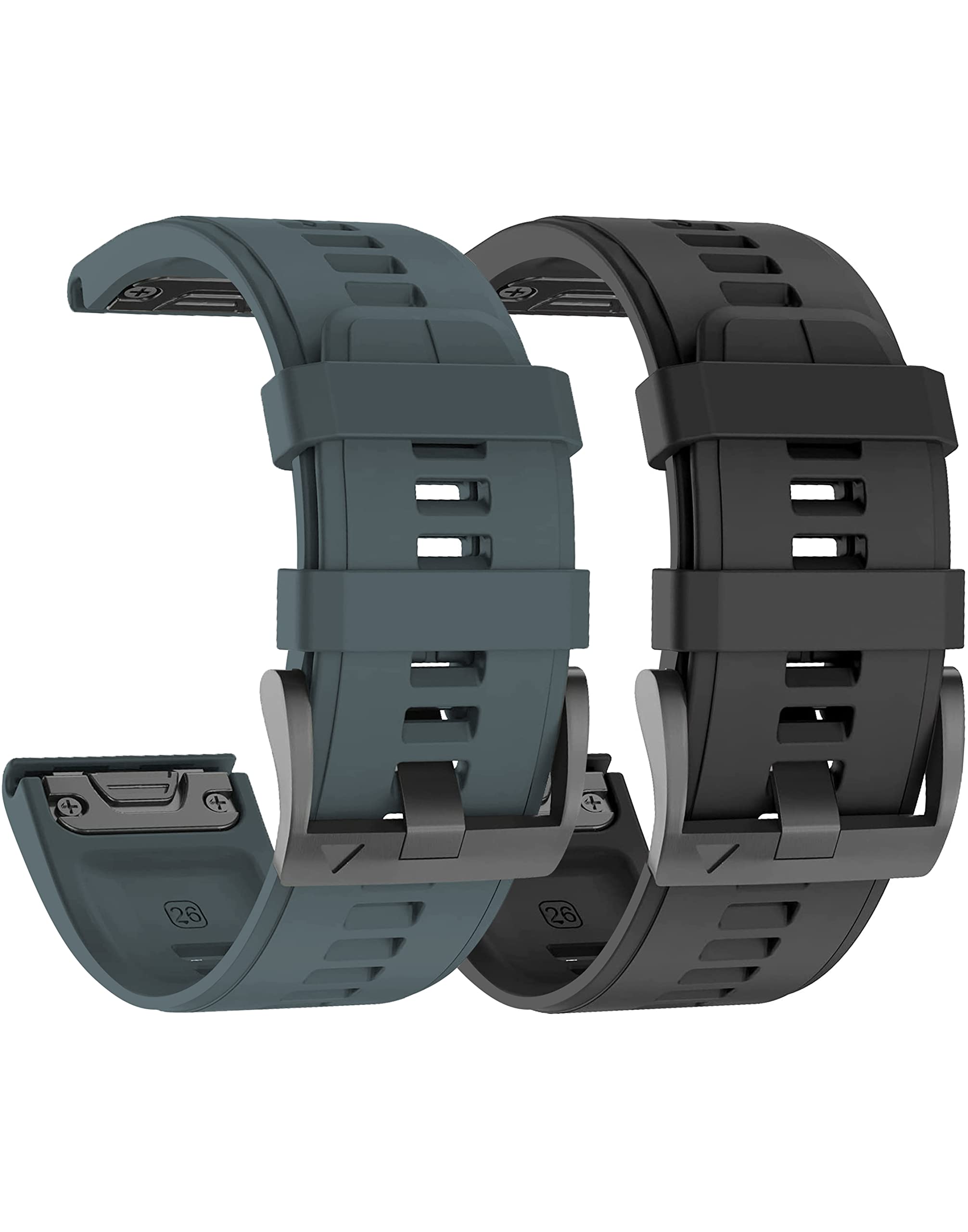 hellosyCompatible with Fenix 5X Band, 26mm Soft Silicone Quick Release Replacement Watch Strap For Garmin Fenix 5X Fenix 5X PlusFenix 6XFenix 6X ProFenix 7XFenix 3Fenix