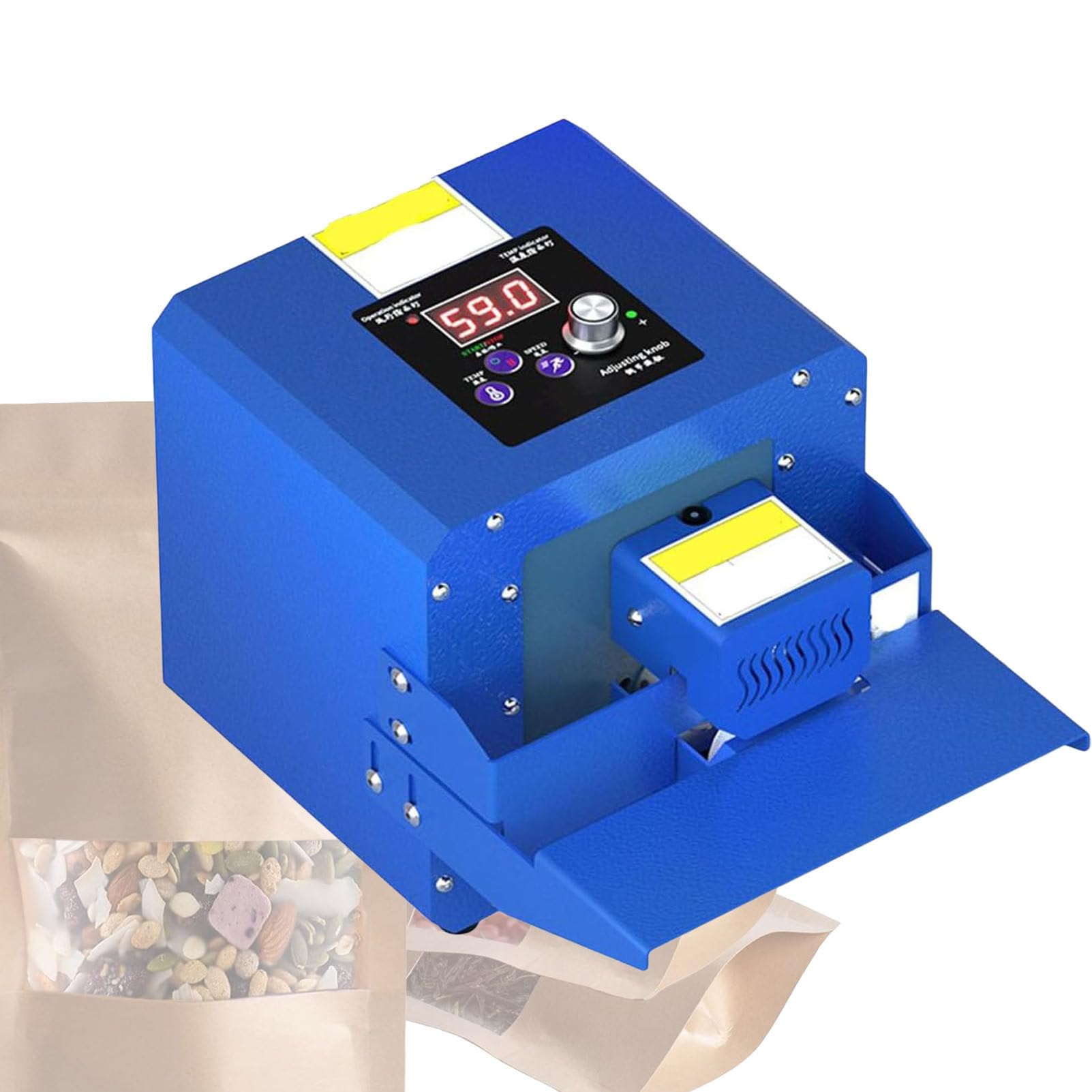 Macchina per Il confezionamento sottovuoto degli Alimenti, sigillatrice Termica Commerciale, Macchina Automatica per la sigillatura Termica di Sacchetti di plastica, 5 m/min per