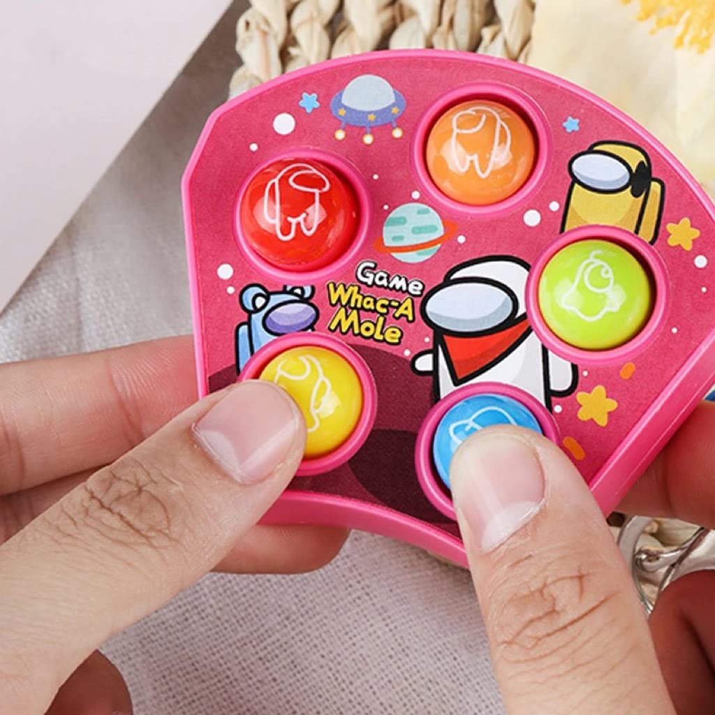 Mini Juego De Golpear Topos Para Niños | Juguete De Palma Con Llavero, Juego Manso De Reacción, Montessori, Regalo Educativo Para Bebés Y Peques (Rosa)