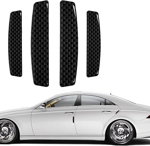 Msyuusr 4 protectores de borde de puerta de automóvil de fibra de carbono, protector universal de borde de puerta lateral de automóvil, protector de