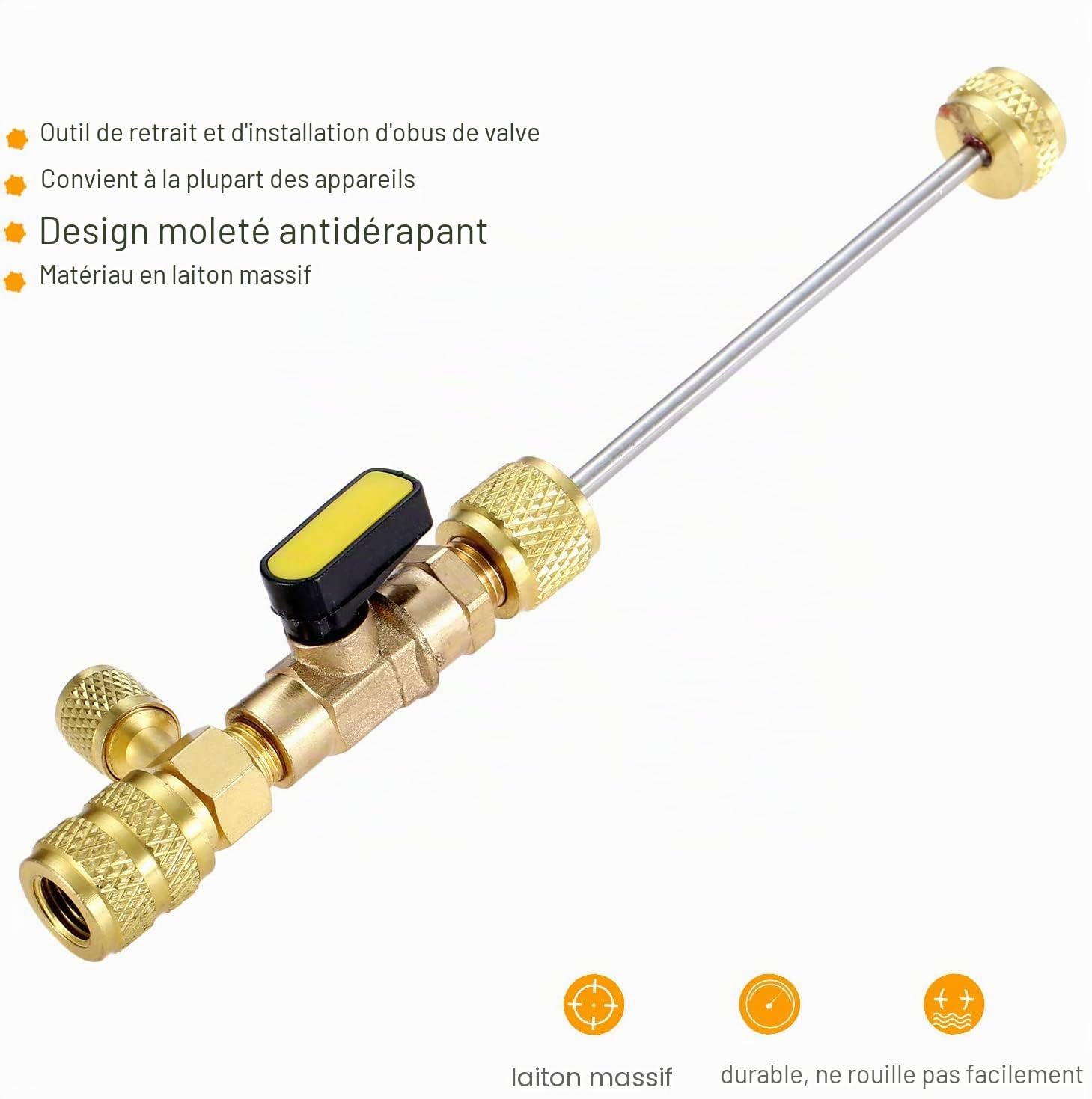 Outil d'installation de Valve R410A R22 avec Double Port SAE 1/4 et 5/16 pour système de climatisation R404A R407C R134A R12 R32