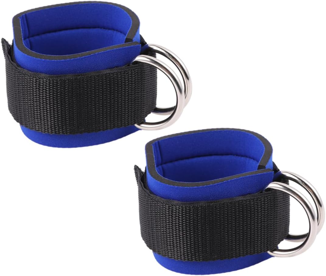 1Pair Ankle Protective Straps with Ring Design for Leg Training Includes Storage Bag Blue for Gym and Sports Use
