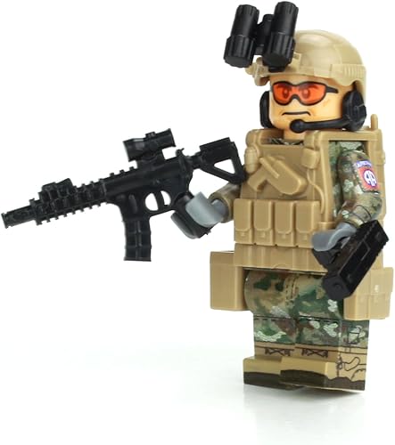 Battle Brick Minifigura coleccionable personalizada del ejército OCP 82nd Airborne de 1.6 pulgadas de alto | Accesorios fabricados en los Estados